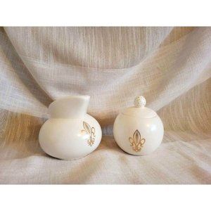 Vintage Arnels French Azilum Fleur-de-lis Cream + Sugar